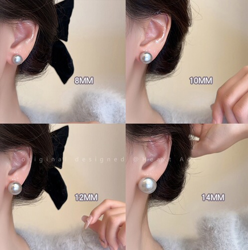 Shi Family Genuine Black Grey Pearls Earrings for Women, Light Luxury, High-End, Elegant, Versatile Earrings for 2024 Fashion Accessory