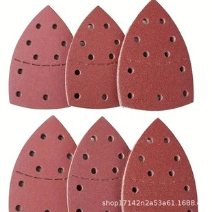 Cross-Border Mouse-Shaped 11-Hole Detachable Sandpaper 152*105 Triangle-Backed Self-Adhesive Sanding Sheets, Available as a Set