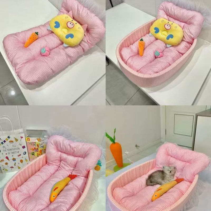 オールシーズン対応の猫小屋、小型ペット犬用のノンスティックヘア、洗えるテディビション、軽くて柔らかくワックス状のストレートヘア|undefined