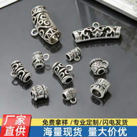 三通藏银吊坠弯管复古做旧锌合金配件DIY手工串珠编织手链材料