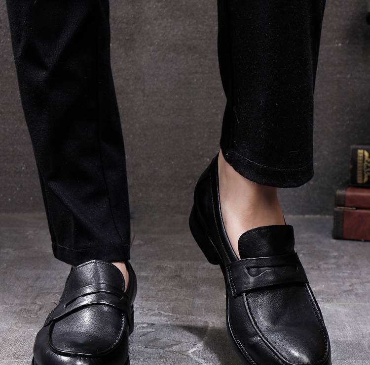 Neue waschen vintage pferd leder schuhe eine slip-auf bean schuhe herren schuhe licht luxus high-end gerade leder schuhe leder laufsohle_voghion.com