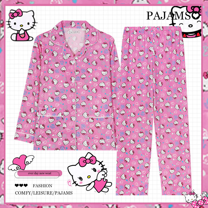 Pijamas a cuadros de algodón para mujer primavera y otoño 2025 nuevo estilo lindo traje de servicio a domicilio de manga larga de perro de pudín estilo ins