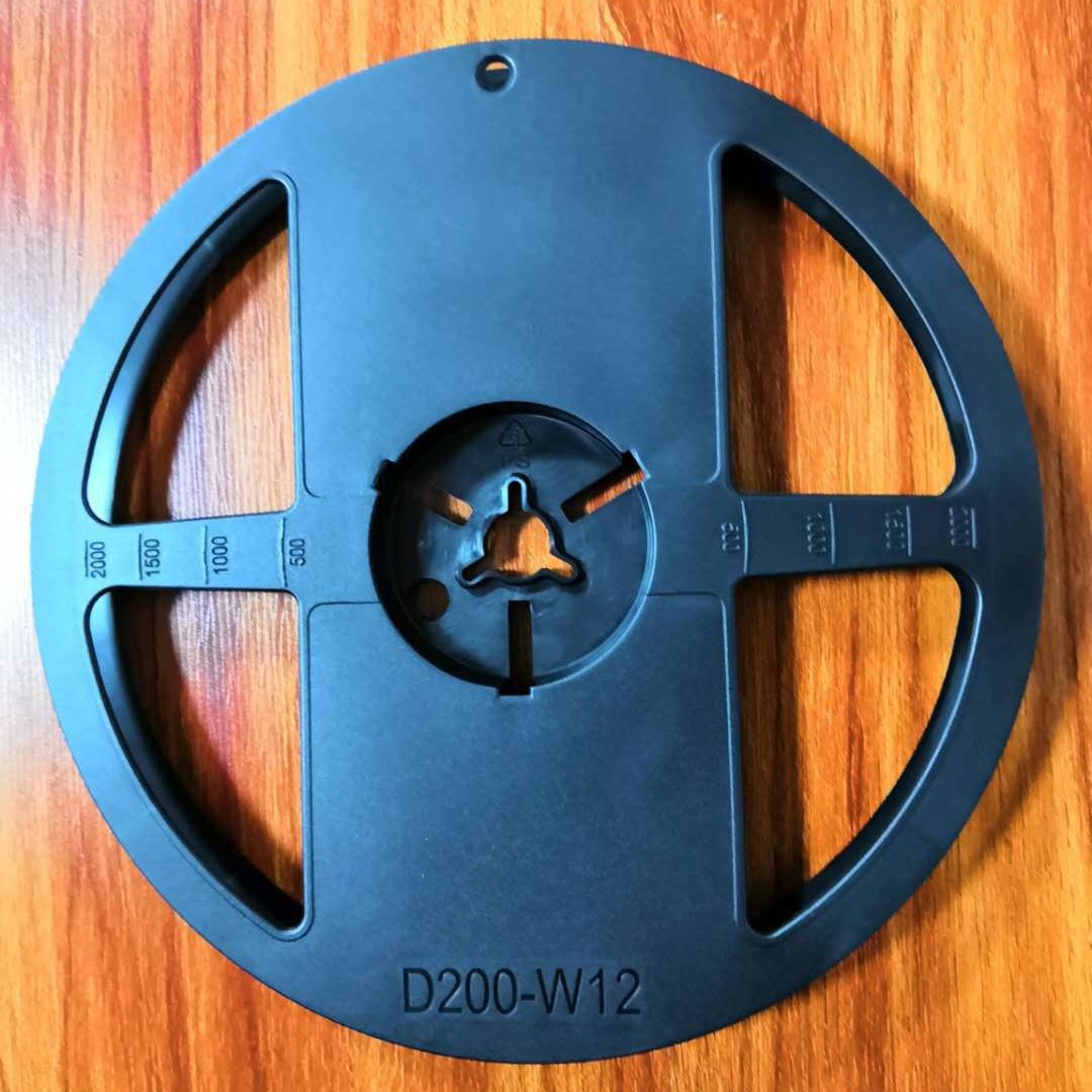 厂家直销8寸12MM直径D200*12灯条灯带塑胶塑料封装环保PS黑色卷盘