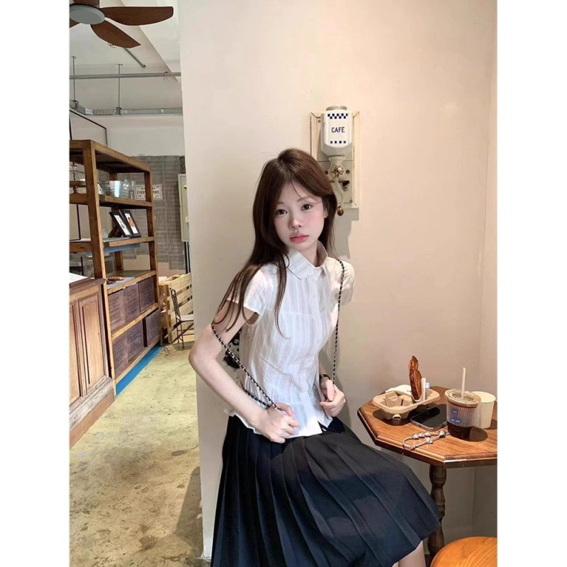 블랙 플리츠 스커트 [화둬 셀렉션]