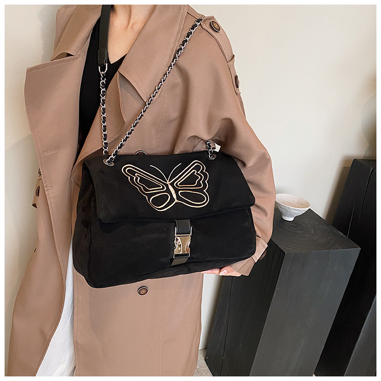 Nuova borsa a tracolla con catena monospalla di grande capacità, borsa da donna, borsa a tracolla con farfalla ricamata, borsa Maillard_voghion.com