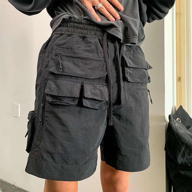 小众高街多口袋机能工装短裤男夏季2024年新款潮牌宽松休闲五分裤