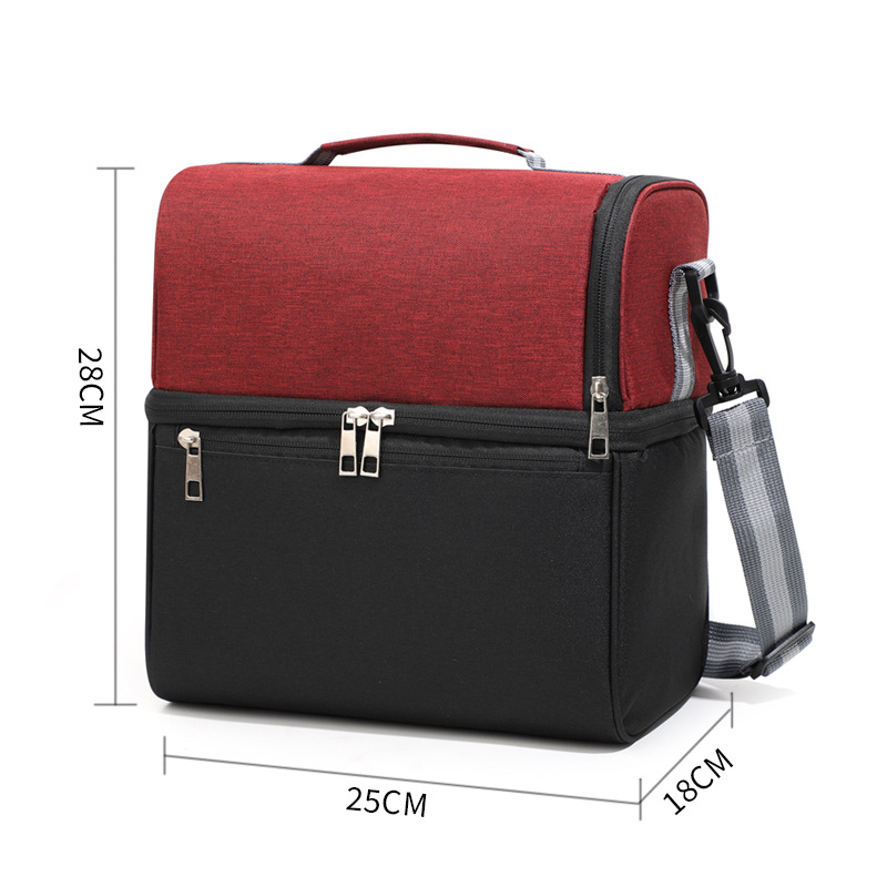 Nueva bolsa de hielo grande de color en contraste, bolsa de picnic al aire libre, bolsa de mantenimiento fresco de comercio exterior, bolsa de almuerzo, bolsa de almuerzo, bolsa de aislamiento de mensajero, color a juego