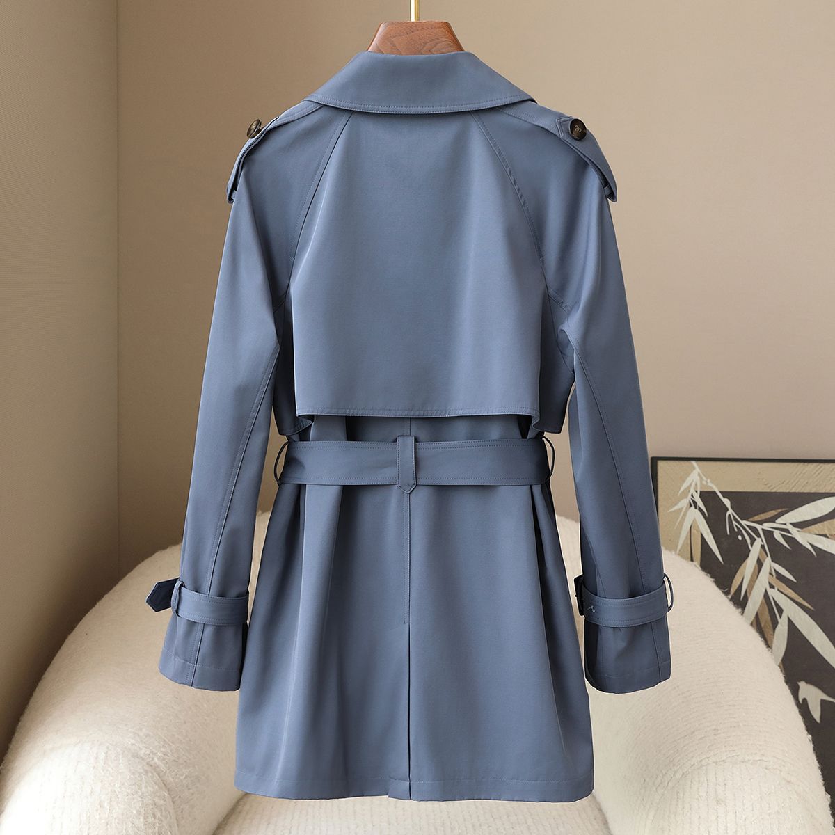 Trench mujer estilo coreano entallado primavera otoño trendy_voghion.com