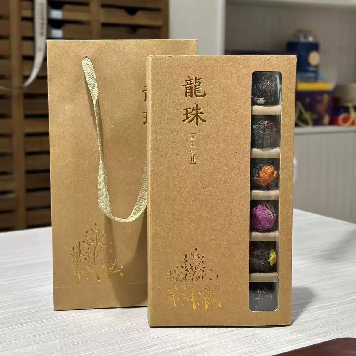 批发云南普洱茶叶春茶生茶花球沱茶重瓣玫瑰茉莉百合花珠花茶礼盒