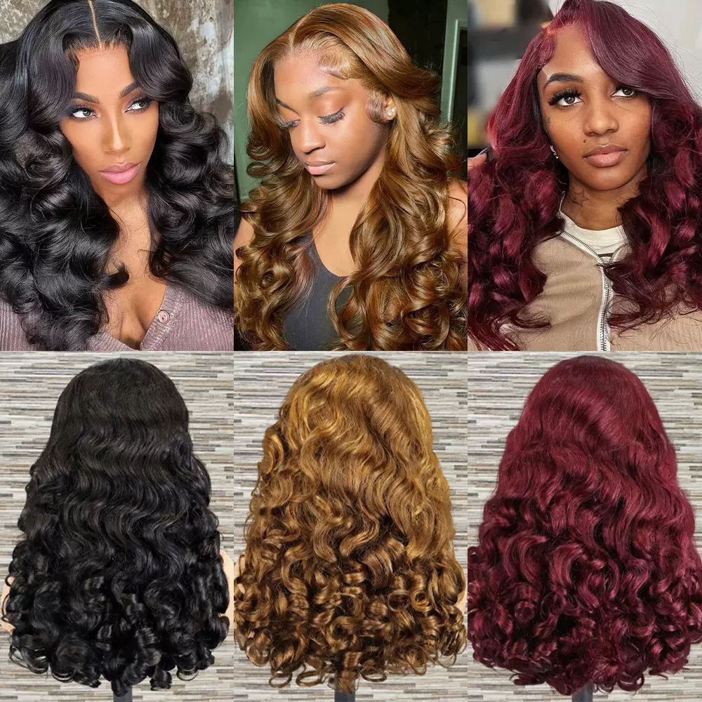 300% density glueless wig bouncy loose 真人发非洲热卖假发