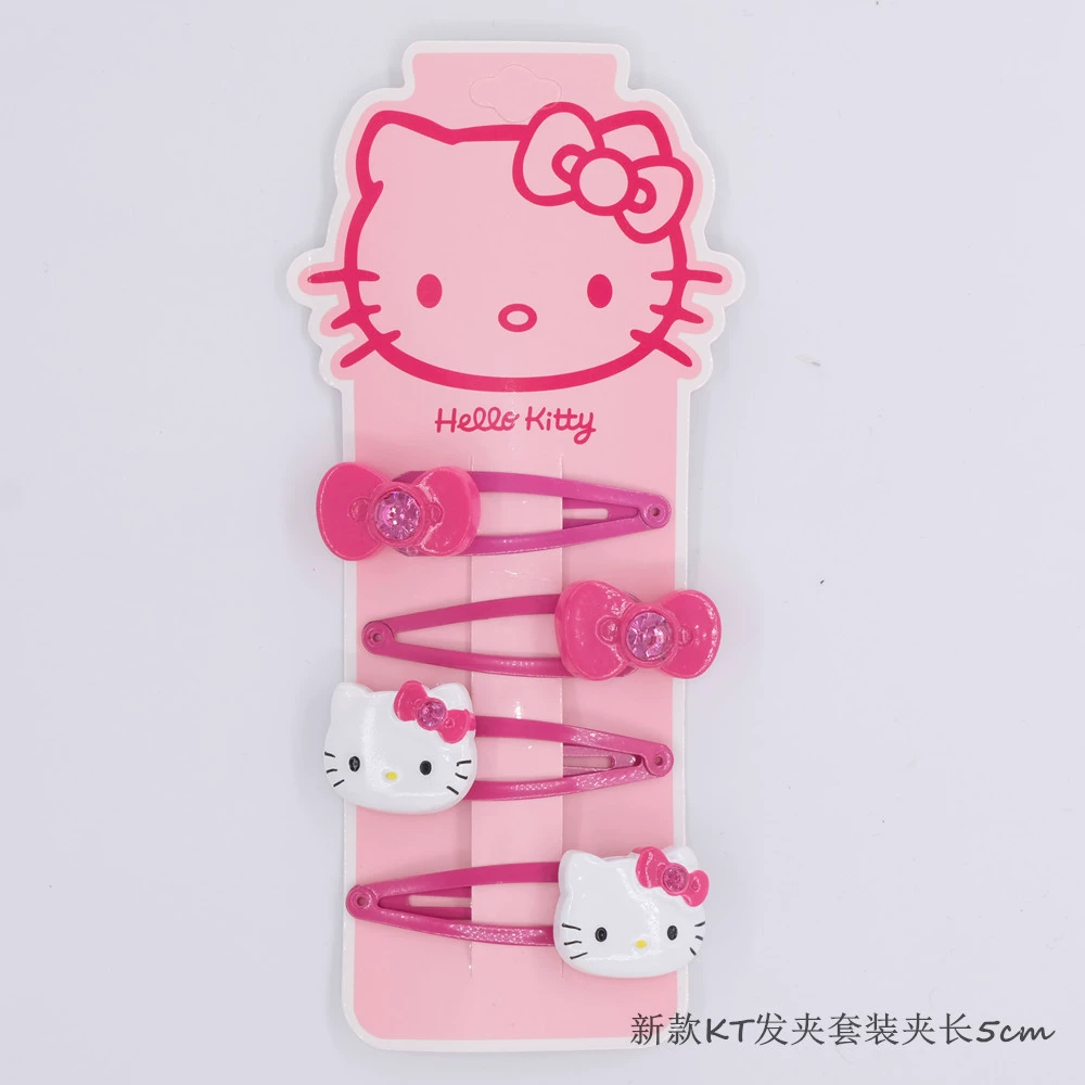 Набор заколок для волос (Hello Kitty) из смолы с бантами, разные размеры, возраст 3–8 лет
