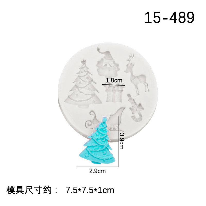 Navidad árbol de Navidad muñeco de nieve Bell vacaciones vestir aromaterapia yeso vela decoración molde de silicona en stock lot