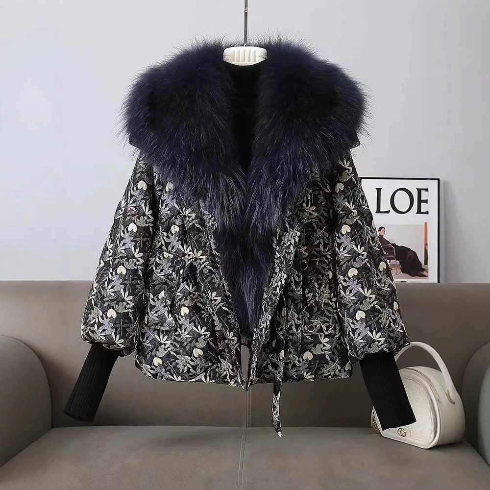 Winter short fashionable down jacket, 2024 years, increased thickness