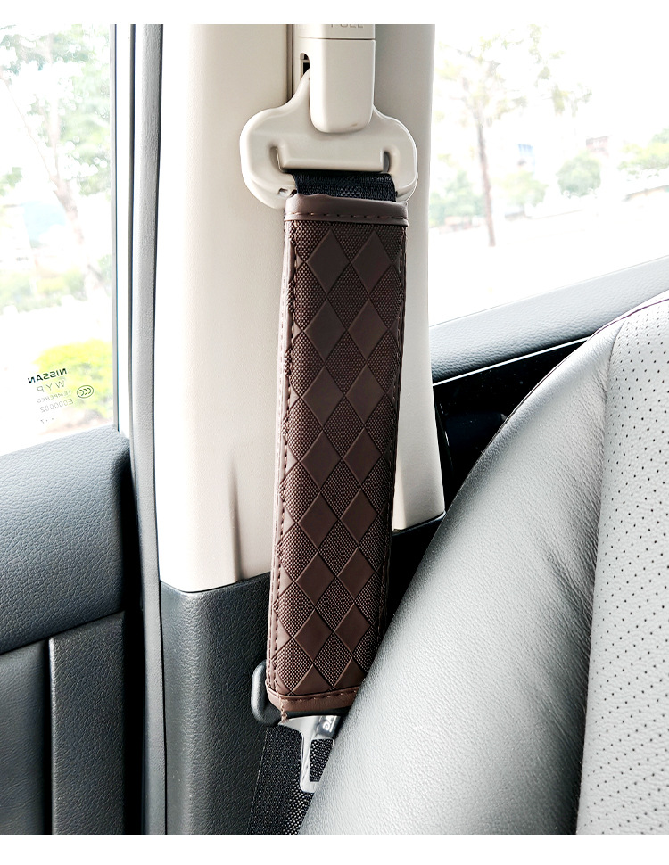 Car Seatbelt Shoulder Pads, Safety Belt Covers, Protective Covers, Leather Shoulder Pads, Interior Accessories, Embossed