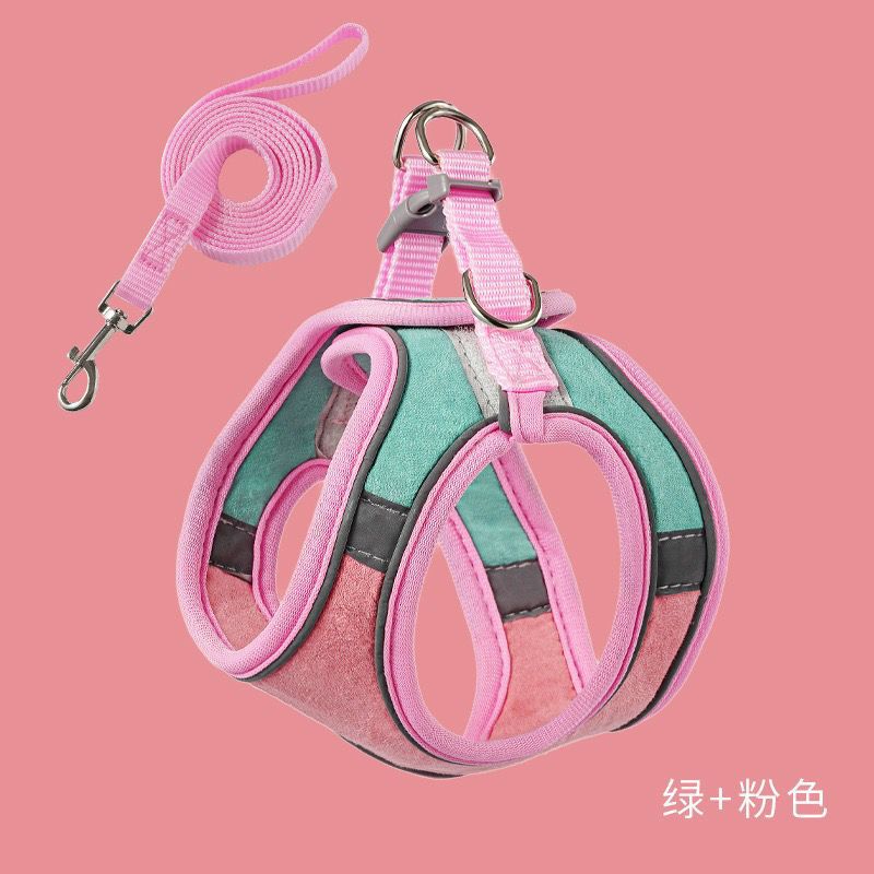 猫咪牵引绳可爱背心式胸背防挣脱幼猫魔术贴安全扣反光宠物遛猫绳|undefined