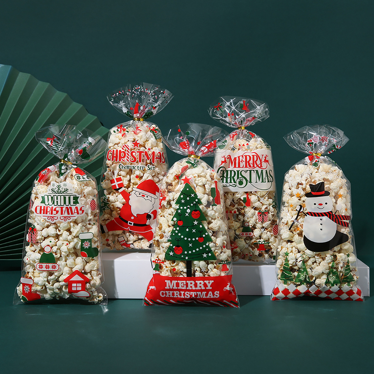 크리스마스 클래식 혼합 A형 50봉 + 타이 와이어 60개, 12.5*27CM, OPP