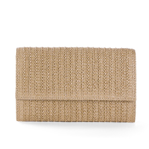 Woven small clutch bag on chain