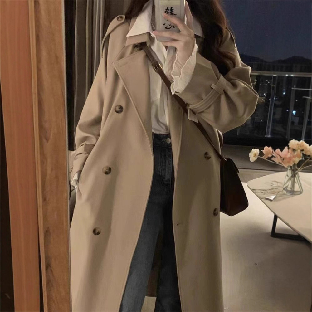 卡其色风衣外套女中长款2026春秋新款韩系小个子英伦风高级感大衣