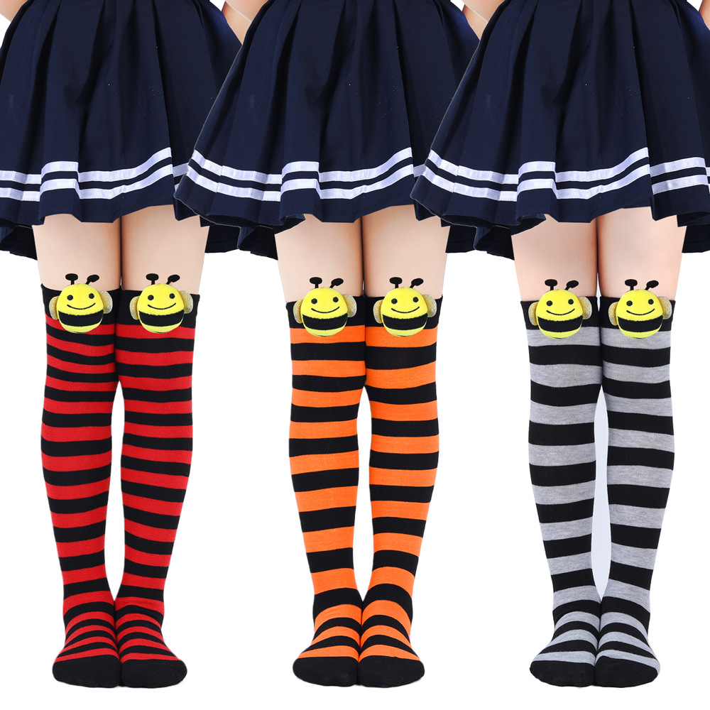 Kid's Cute Stripe Polyester Over The Knee Socks A Pair display picture 2