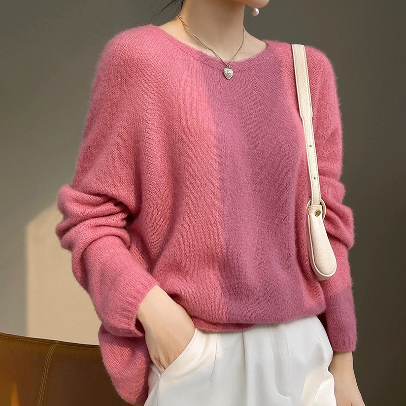 Silk cashmere, spring thin knitted sweater, loose fit