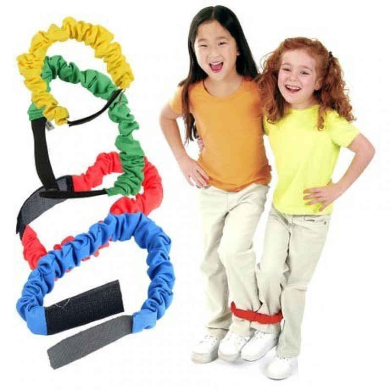Cross-border two-person three-legged leg straps, outdoor elastic Velcro straps, parent-child sports team, sunshine partner