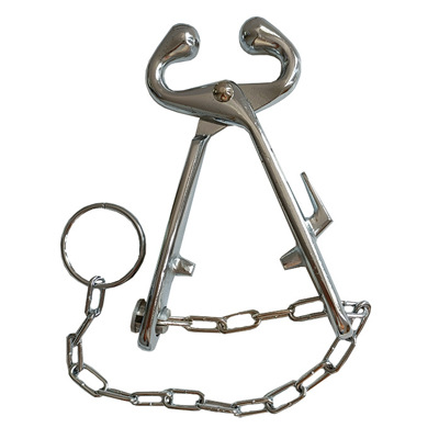 Pinzas de nariz de buey pequeño resorte grande resorte con cadena de mango largo de metal pinza de nariz de buey perforación pinza de nariz de buey sin agujeros