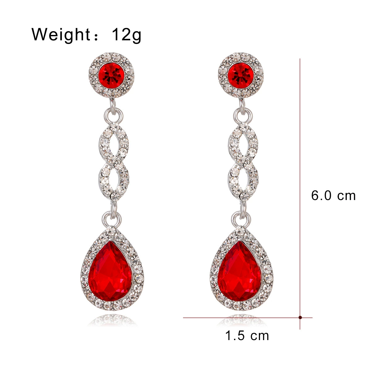 (Cross-border trading), classic earrings drop-shaped for bride, accessory, with gem