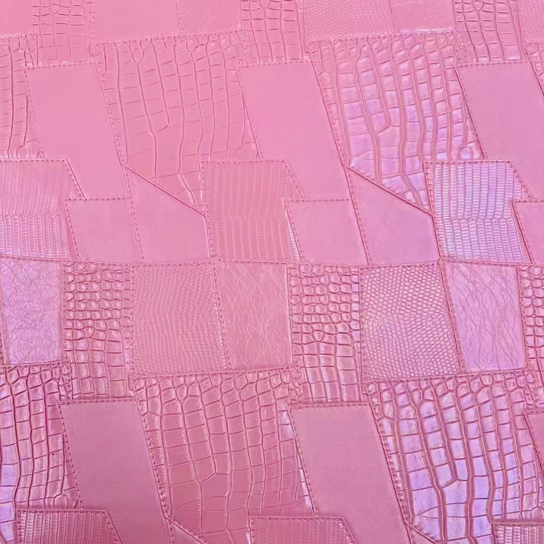 0.7mm Double Crocodile Snake Pattern Semi-Pu Leather Fabric Artificial Leather Ready-Made Wholesale Bags, Handbags, Shoes, Furniture Packaging