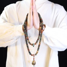 抖音热卖敦煌问天多宝菩提108颗手持 绿檀香囊男女佛珠直播供货