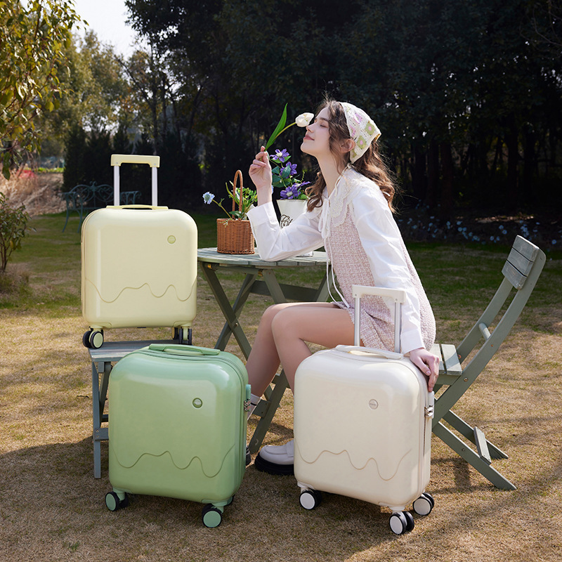 2025 New Luggage 20inch Carry-On Suitcase for Children 18inch Travel Suitcase for Women, Trolley Case, Sturdy and Durable, Rechargeable