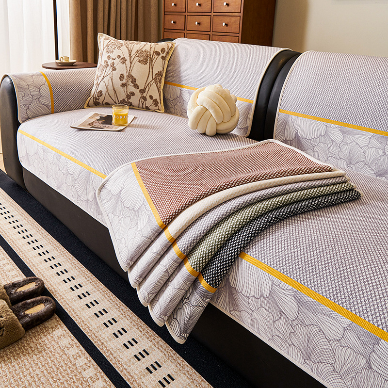 Nuevo cojín de sofá chino simple nuevo estilo chenilla cuatro estaciones universal fijo antideslizante cojín toalla cubierta de sofá de lujo ligero