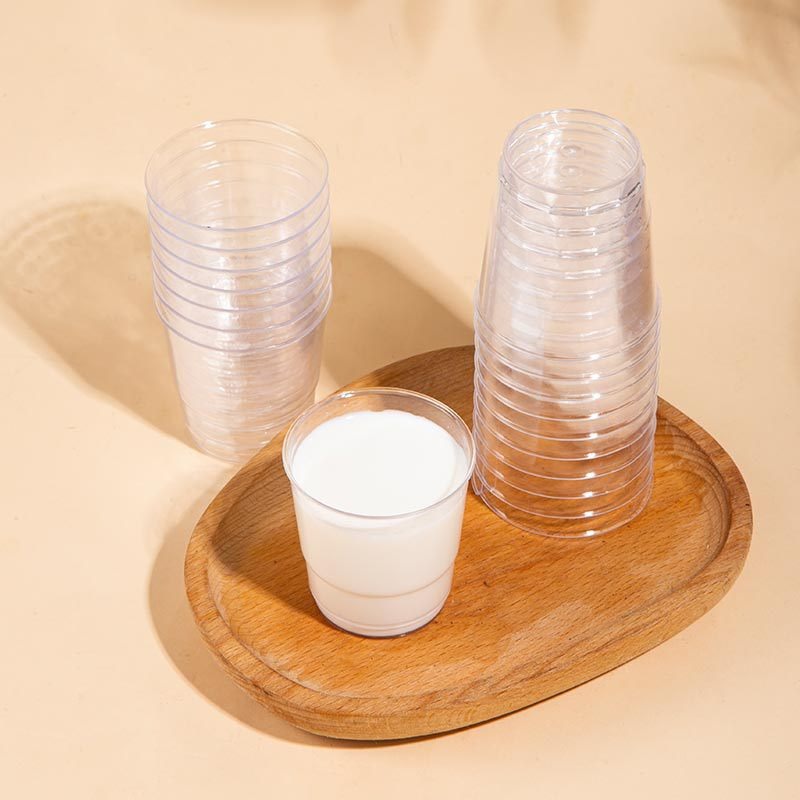 transparent disposable plastic glass
