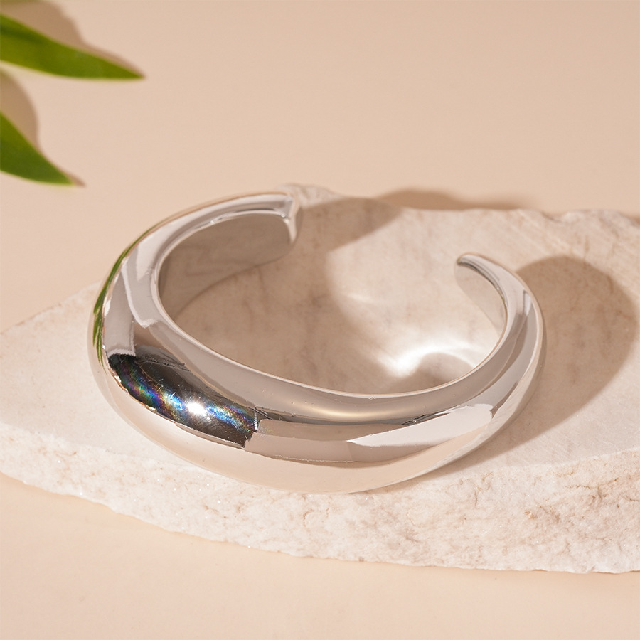 Brazalete abierto 6 # - Plata - Brillante