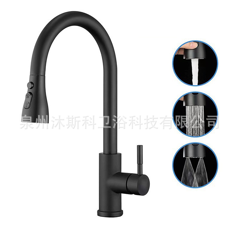 Grifo Extraíble de Cocina 304 de Acero inoxidable Extraíble, Monomando para Cocina