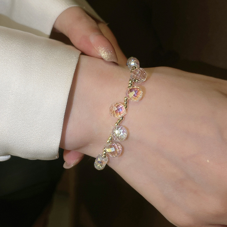 New Fashion Korean Female Summer Simple Crystal Couple Bracelet display picture 3