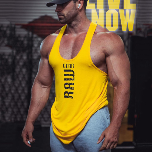 Fitness vest men's fitness breathable slim sports trend summer cotton sleeveless t-shirt Amazon AliExpress