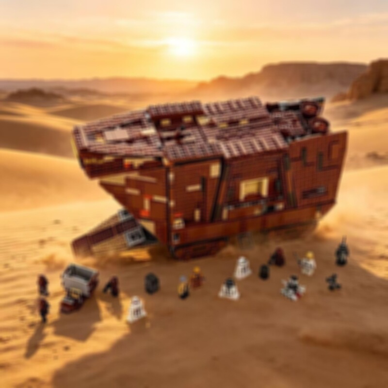 Compatible with LEGO Star Wars Desert Crawler Sand Dune Tracked Vehicle Mobile Fortress Building Block Toy Compatible with LEGO Star Wars Desert Crawler Sand Dune Tracked Vehicle Mobile Fortress Building Block Toy