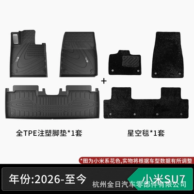 Formaldehyde-Free Car Floor Mats, Environmentally Friendly – Modelə uyğun ayaqaltı - injection-molded-full-tpe-26-models-of-xiaomi-su7-foot-pads-single-layer-starry-sky-blanket