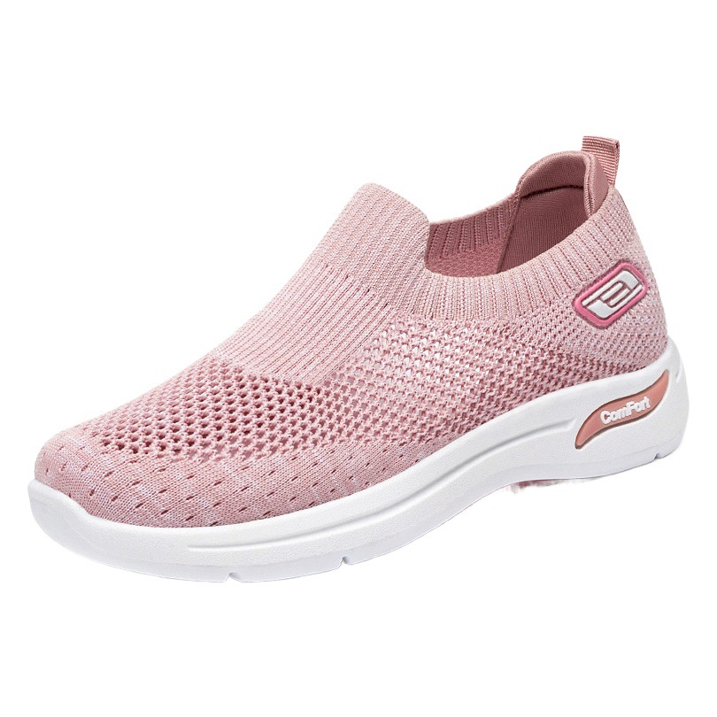 Zapatos de mujer 2024 primavera nuevos zapatos de mujer de comercio exterior zapatos de mamá casuales calcetines Zapatos de malla zapatillas inferiores suaves mujeres