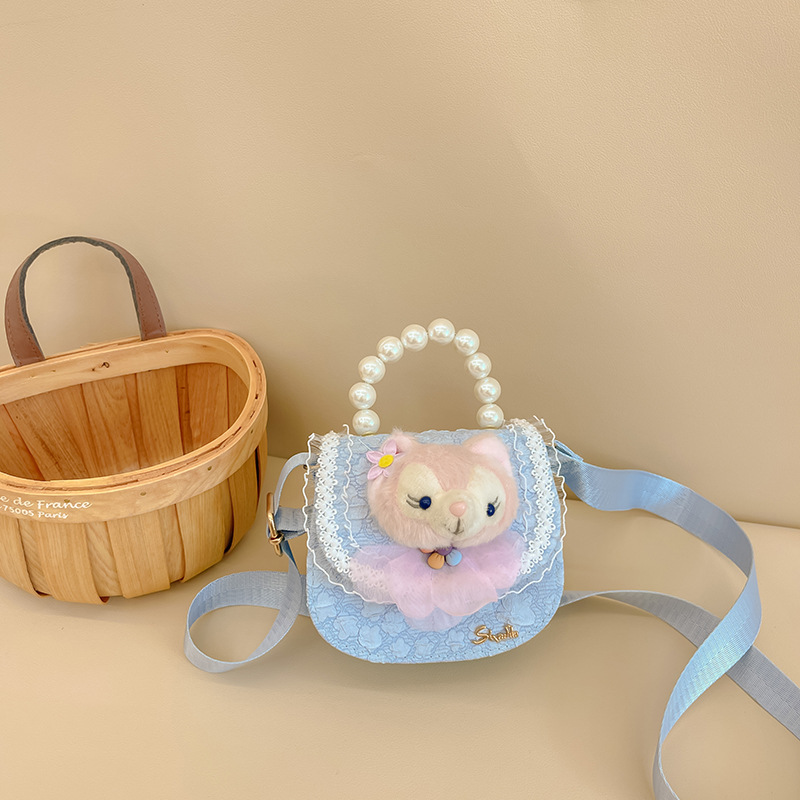 Bolso DE LOS NIÑOS bolsa de mensajero de las niñas moda perla bolso de moda accesorios de dibujos animados bolsa estilo Chanel monedero bolso