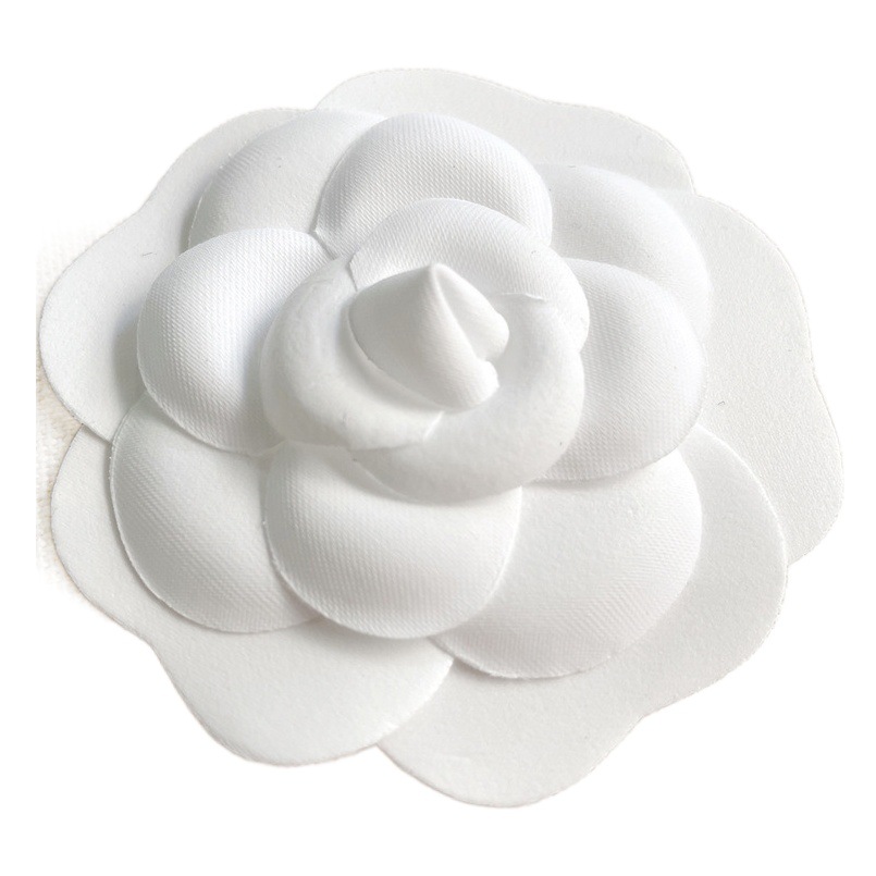 [En el suministro de stock] francés doble C blanco pequeña fragancia Camelia en forma flor artificial caja regalo bolsa decoración DIY
