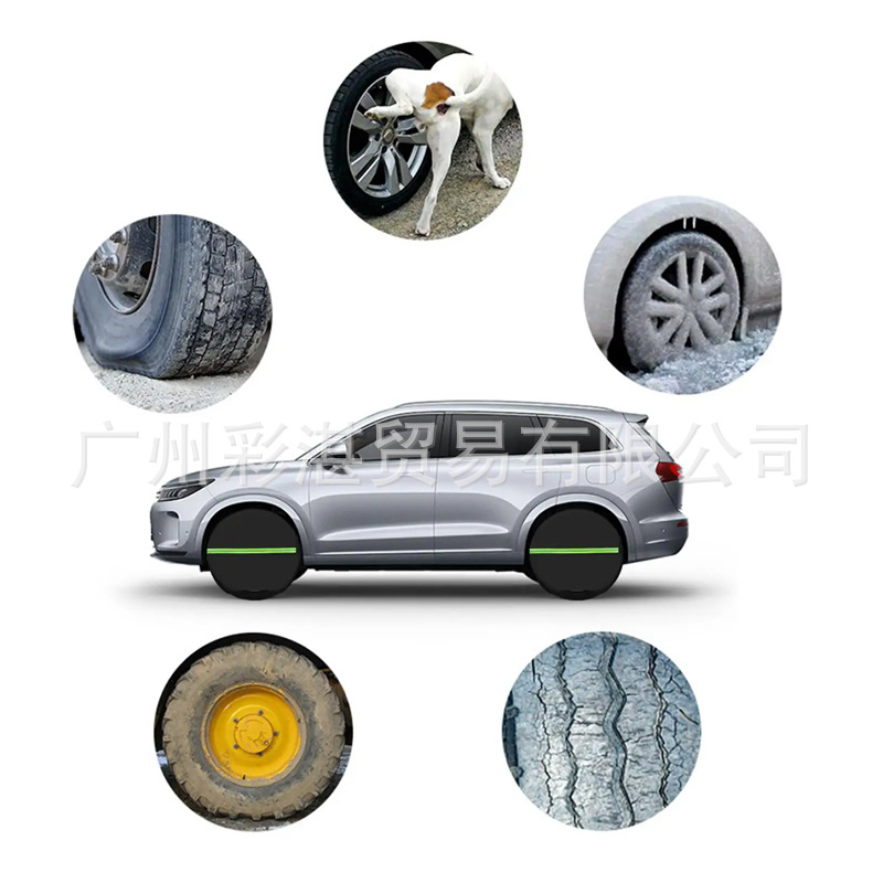 Cross-Border Car Tire Cover with Windproof Hook, Universal Tire Cover, Oxford Cloth Waterproof, Sun-Proof, and Dirt-Proof Spare Tire Cover