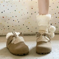 全包软底勃肯鞋女2025新款冬季加绒雪地靴复古博肯单鞋保暖棉鞋子