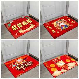 水晶绒防滑地垫跑江湖展会地摊高档外贸地垫牛年贺年红地垫门垫脚
