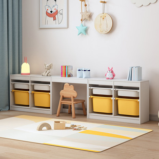Children's Solid Wood Handmade Table Game Table Baby Toy Cabinet Learning Table Storage Rack Storage Rack Baby Storage Cabinet