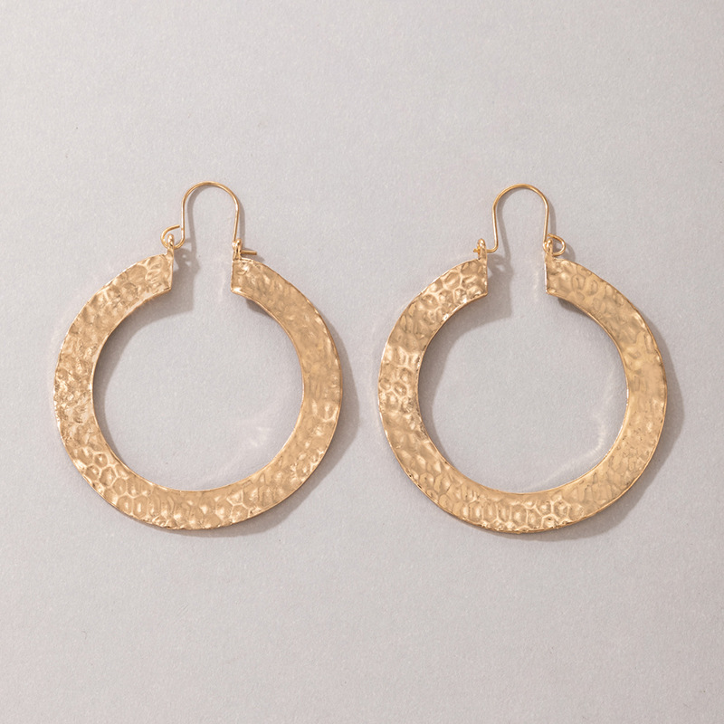 Simple Jewelry Golden Ring Earring Geometric Water Ripple Earrings display picture 6