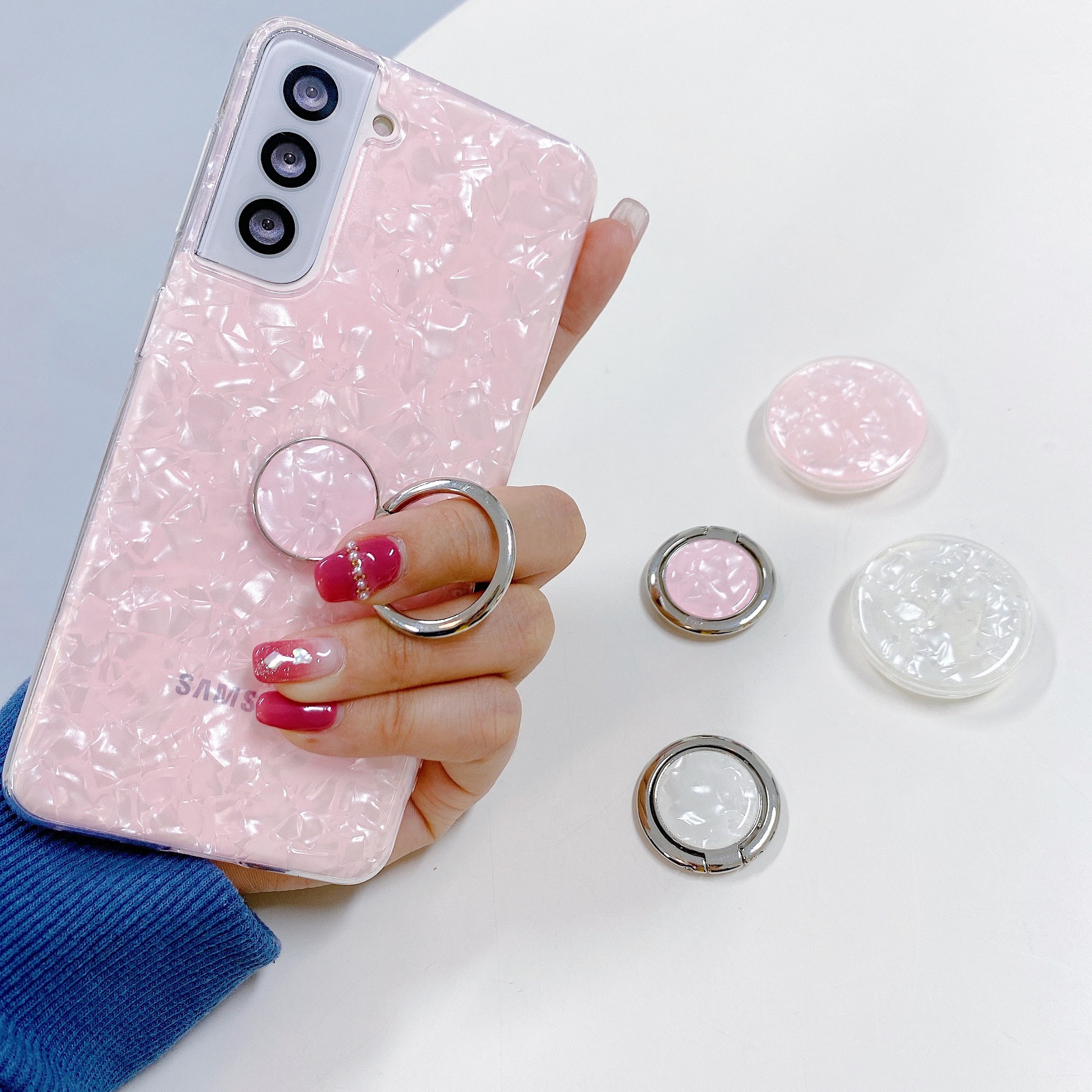12g Weight Phone Ring Grips Classification Metal Material Round Pattern Basic, Simple Style Style Round Metal Basic Simple Style Phone Ring Grips 7