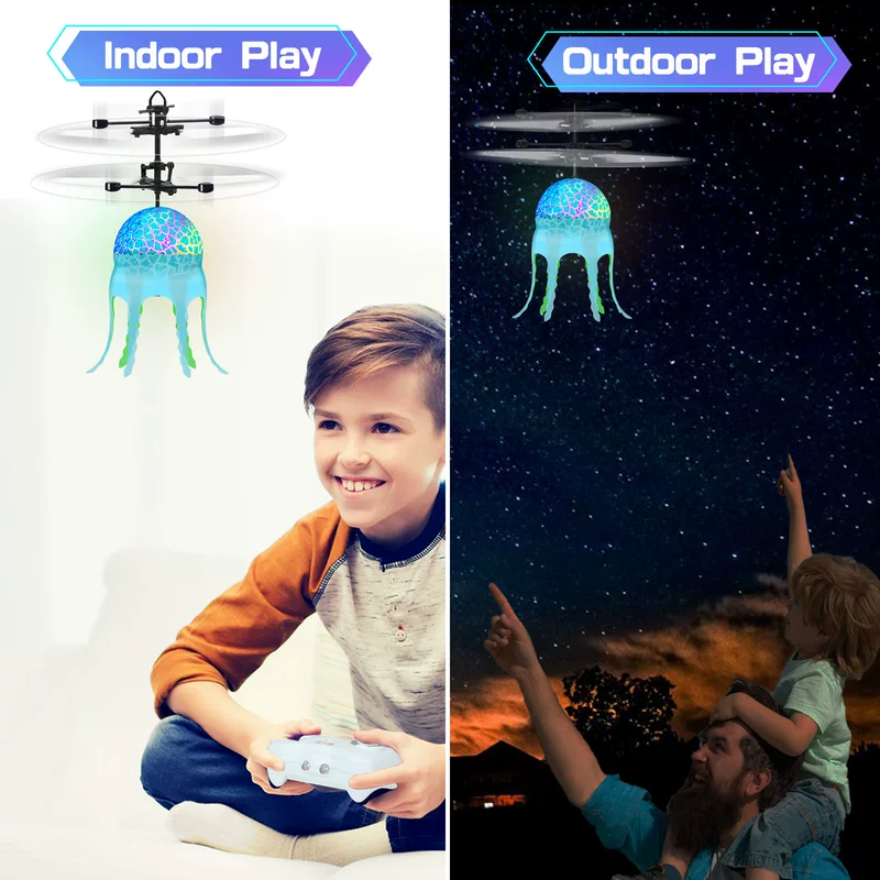 Induction airplane, colorful flashing toy, remote control