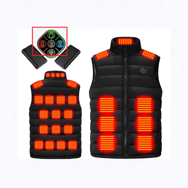 Intelligent 28-Zone Heating down Cotton Vest for Men and Women, USB Electric Heating 28-Zone Heating Clothing, Constant Temperature Full Body