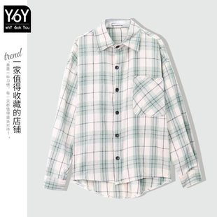 2025 New Top Design Niche Shirt Long-Sleeved Retro Hong Kong Style Sun Protection Plaid Shirt Jacket Women Summer